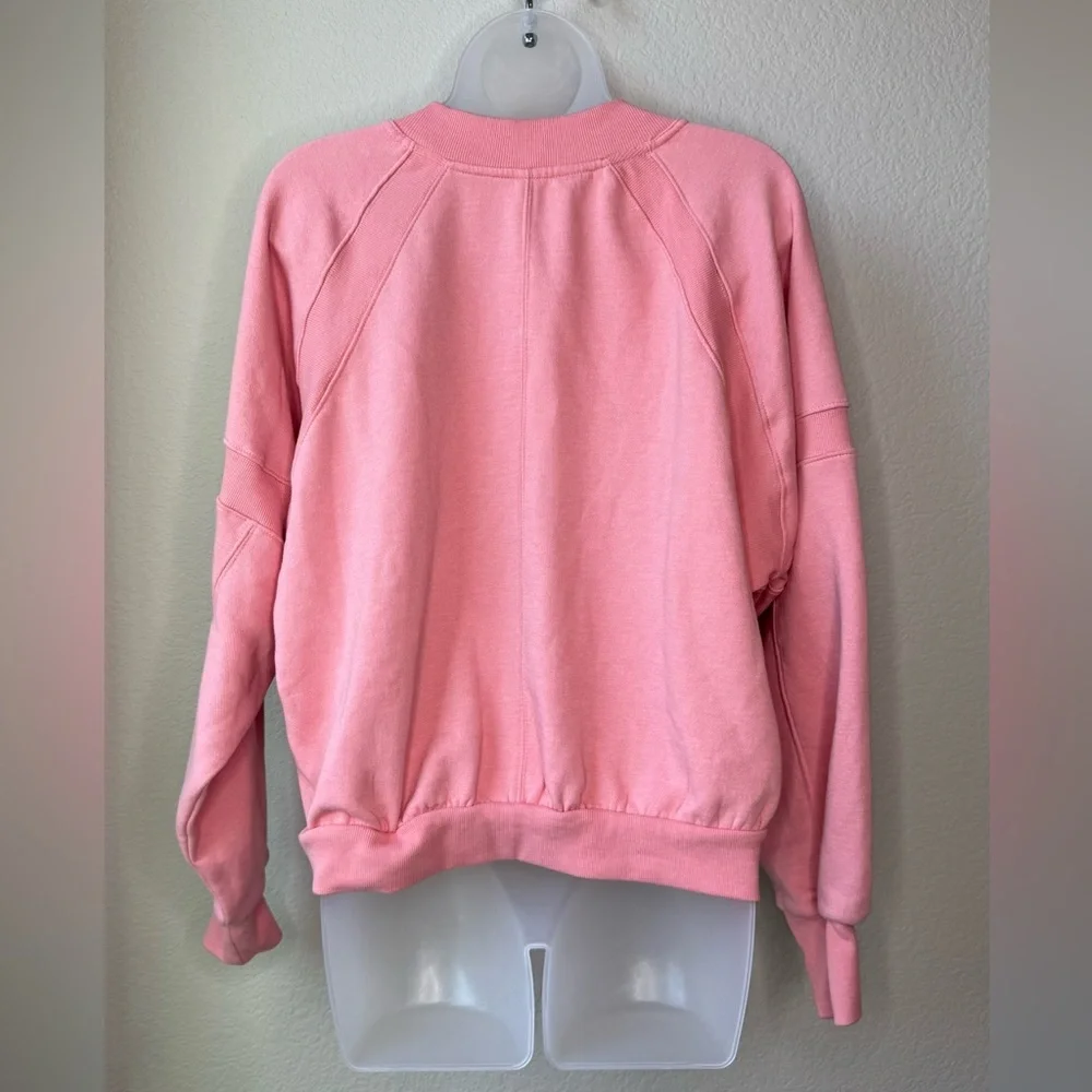 Daily Practice by Anthropologie Pink Fleece Jacket Full Zip Size Medium Like New - Picture 5 of 9